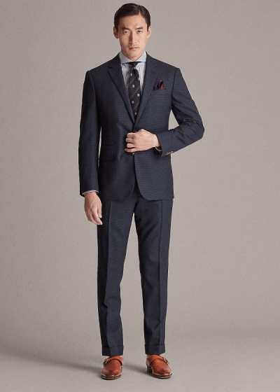 Men's Ralph Lauren Gregory Houndstooth Wool Suits | 987031ZEK